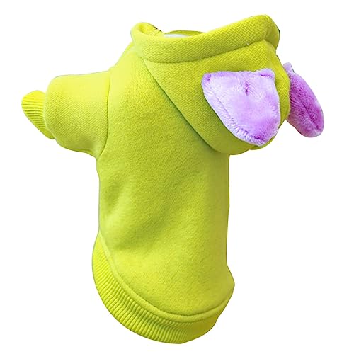 BELLIFFY Fleecepullover für Hunde hundemantel Dog Raincoat Sweater für Hunde Meerschweinchenkostüm Hund Hundejacke Warmhaltender Hunde-Hoodie schöner Welpenpullover Polyester Light Green von BELLIFFY