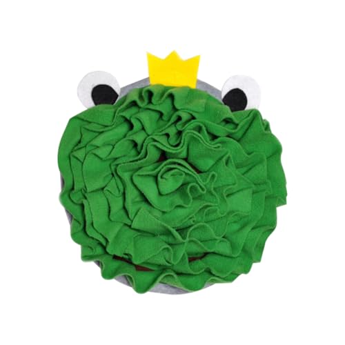 BELLIFFY Frosch-Schnüffelpad Interactive Dog Toys schnüffelmatte für Hunde Welpenspielzeug kleine Hunde Hundenasenarbeitsmatte Schnüffelkissen für Haustiere Haustier Spielzeug Plüsch von BELLIFFY