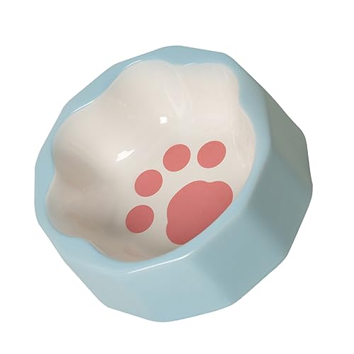 BELLIFFY Futternapf für Haustiere schräge Hundenäpfe geneigter Katzennapf Katzenfutter- und Wassernapf pet Feeder pet Water Bowl schräge Futternäpfe Schüssel für Haustier Keramik Blue von BELLIFFY