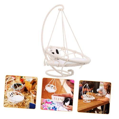 BELLIFFY Hamster Hängematte Reptilien-Schlafbett Hängematte für Käfig Kleintierhängematte hamsterbett Hamster Spielzeug Hängematte Spielzeug Schlafnest für kleine Tiere Baumwollseil Beige von BELLIFFY