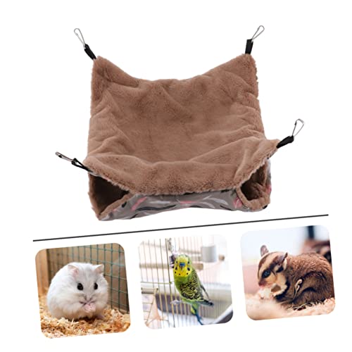 BELLIFFY Hamster Hängematte Zubehör für Haustierratten Hamsterbettwäsche Igelbetthöhle Papageienkäfig haustierbett pet Bed petbett Plüsch Hängematte Haustierkäfig-Hängematte Polyester Brown von BELLIFFY