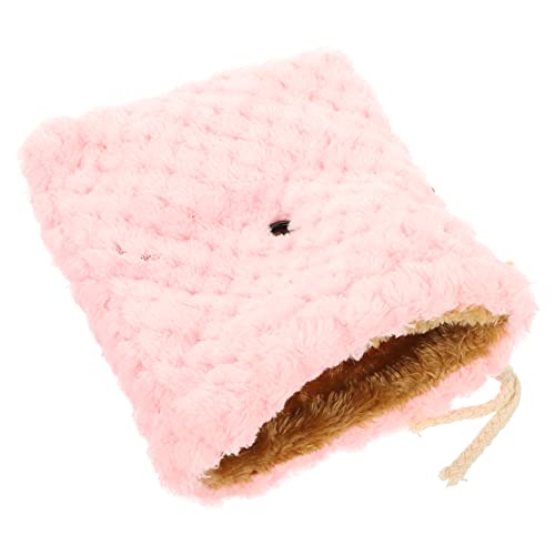 BELLIFFY Hamster Handtasche Hamster-Reiseetui Mini-Handtasche Kleiner Haustierträger Taschen Hasen transportbox meerschweinchen transportbox Hamsterträger tragbarer Rattenträger Samt Rosa von BELLIFFY