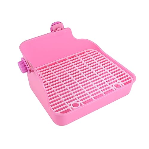 BELLIFFY Hamster Kaninchen Quadratische Toilettenschüssel Hasenstreu Kaninchenkäfig Töpfchen Trainer Kaninchenstreu Haustier-toiletten-töpfchen-Trainer Kleine Haustierkäfigversorgung Rosa von BELLIFFY