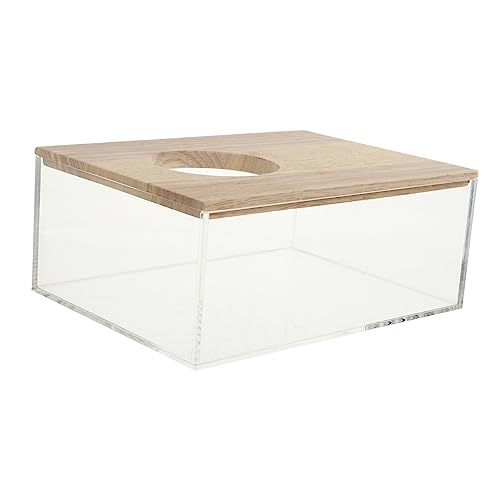 BELLIFFY Hamster Toilette Sandbad Zubehör aus Guinea Hamster-Duschbadewanne Hamstertunnel Hamster klo Hamster Badezimmer dekorative Hamsterbadewanne Haushalt Chinchilla Badewanne hölzern von BELLIFFY