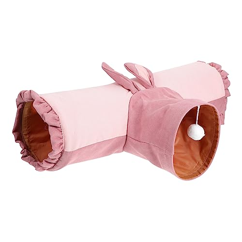 BELLIFFY Hamster Tunnel aus Stoff für Haustiere Tierspielzeug grüner Hase tierisches Spielzeug Hamster Spielzeug hamsterspielzeug Kaninchen ruhendes Nest Pet T-förmiger Tunnel Rosa von BELLIFFY