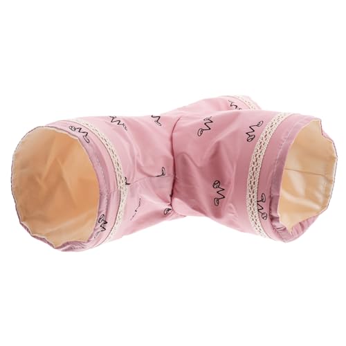 BELLIFFY Hamster-tunnelnest Rattenspielzeug Für Hausratten Hamsterspielzeug Tunnel Zum Verstecken Von Haustieren Hamsterkoffer Tierheimhütte Fleece-Tunnel-Haustier Polyester Baumwolle Rosa von BELLIFFY