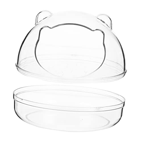 BELLIFFY Hamsterbad Hamsterkäfig Badebehälter für Hamster klare Wanne Guinea-Badewanne Hamsterhütte Hamster-Sandbad Hamster klo Badewanne für Hamster Haustier badewanne Plastik Transparent von BELLIFFY