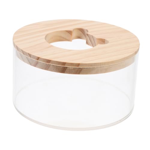 BELLIFFY Hamsterbad Hamsterwaschraum Kaninchen- Hamster Töpfchen Sandbad Für Haustier Klare Wanne Behälter Für Badezimmerartikel Chinchilla-Accessoire Kleintierbedarf Holz Khaki von BELLIFFY