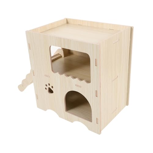 BELLIFFY Hamsterhaus Aus Glattem Holz Großes Holznest Für Vorräte Haustier-versteckspielzeug Hölzernes Versteck Für Meerschweinchen Hölzernes Hamsterspielzeug Holzhaus Für Hamster von BELLIFFY