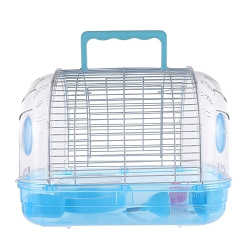 BELLIFFY Hamsterkäfig Hamster-Reisekäfig Hamsterzubehör Igel Reiseträger petg Käfig im Freien Hamster käfig Hamster cage Hamstertransportbox Haustier Chinchilla- Hamsterhaus Eisen Blue von BELLIFFY