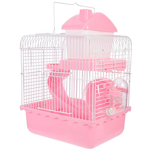 BELLIFFY Hamsterkäfig Hamster käfig Hamster cage Hamsterburg Hamstervilla Hamsterversteck Rattennest kleines Haustierhäuschen Spielzeug meerschweinchen Schloss Hamsterhaus Abs Rosa von BELLIFFY