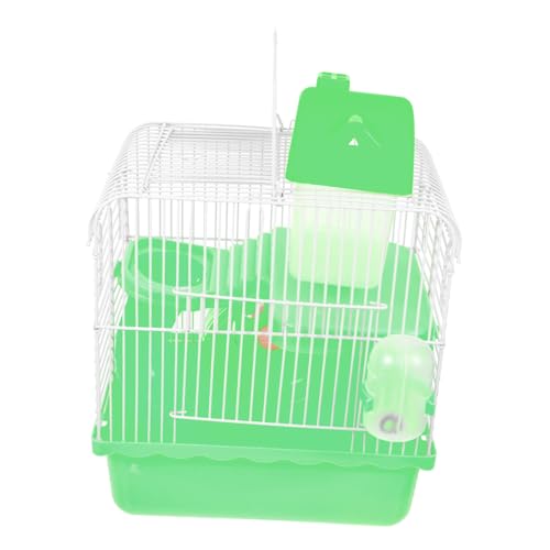 BELLIFFY Hamsterkäfig Meerschweinchen Zubehör Kleines Haustierhäuschen Hamsterzubehör Rennmaus Kleintierkäfig Rattenhütte Hamsterhütte Hamstervilla Käfige Für Meerschweinchen Green Plastik von BELLIFFY