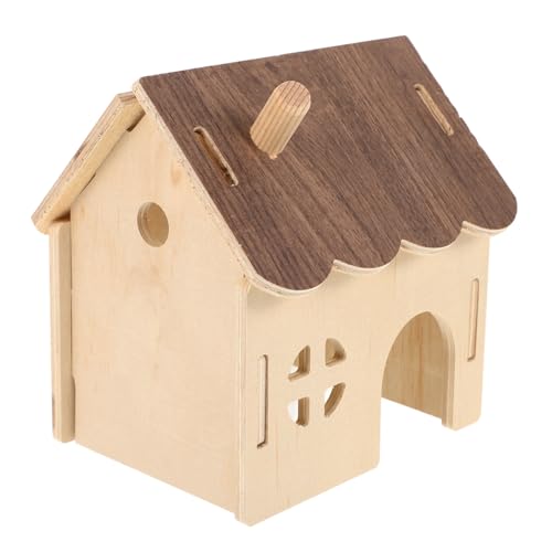 BELLIFFY Hamsternest Aus Holz Rennmäuse Spielhütte Hamsterspielplatz Hamsterhaus Rattenhaus Hamsterversteck Spielzeug Meerschweinchenhütte Hamsterverstecke Meerschweinchenhütte von BELLIFFY