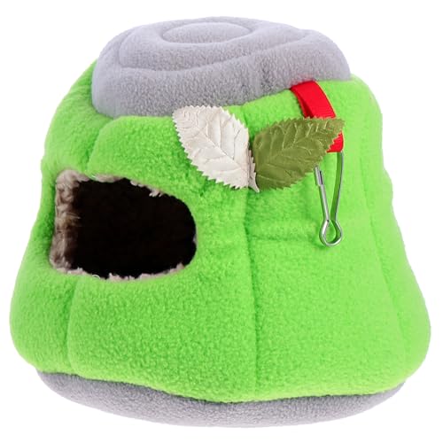 BELLIFFY Hamsternest hamsterbett haustierbett petbett Haustierhängematte pet Bed großer Hamsterplüsch Kleintierhängematte Schlafhaus für Haustiere lustiges hamsterhaus kurzer Plüsch Green von BELLIFFY