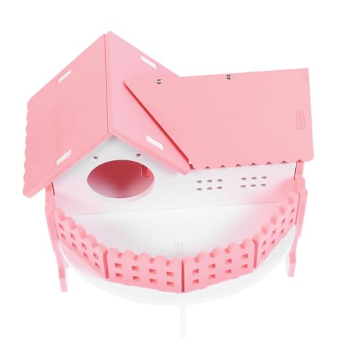 BELLIFFY Hamsternest hamsterhaus Hamster Hamster-Schlafplatz Hamster-Versteck nagerhaus Meerschweinchenkäfig Hamsterversteck kleines Spielhaus für Haustiere Hamstervilla PVC Rosa von BELLIFFY