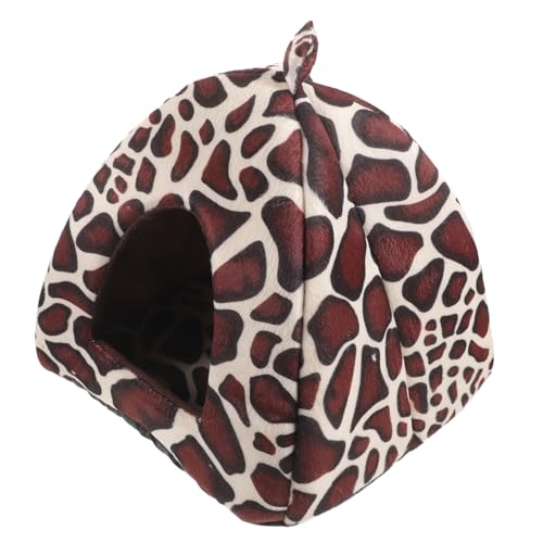 BELLIFFY Hamsternest nagerhaus haustierbett petbett Hamster Schlafplatz pet Bed Robustes Hamsterversteck Warmes Hamsterhaus kleines Hamsterversteck dekorative Hamsterhütte Samt Leopard von BELLIFFY