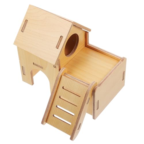 BELLIFFY Hamster Spieizeug Hamsternesthaus Hamsterspielplatz Hamsterhütte Rattenversteck Im Hamster-kletterbrücke Spielzeug Hamsterhaus Nagerhaus Hamsterkäfig Hamsterzubehör Für Hamster Hölzern von BELLIFFY