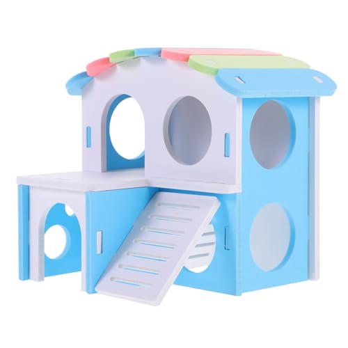 BELLIFFY Hamstervilla hamsterhaus nagerhaus Hamsterversteck Hamsterwolle meerschweinchen Schloss Hamsterkäfig Spielzeug entzückendes Rattenhaus Versteck in Einer Meerschweinchenvilla PVC von BELLIFFY