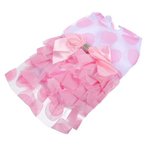 BELLIFFY Haustier-Hundekostüm Tutu-Kleid Hundekleid Spitze Schleife modisch Rosa Größe M Bezaubernde Outdoor-Aktivität von BELLIFFY