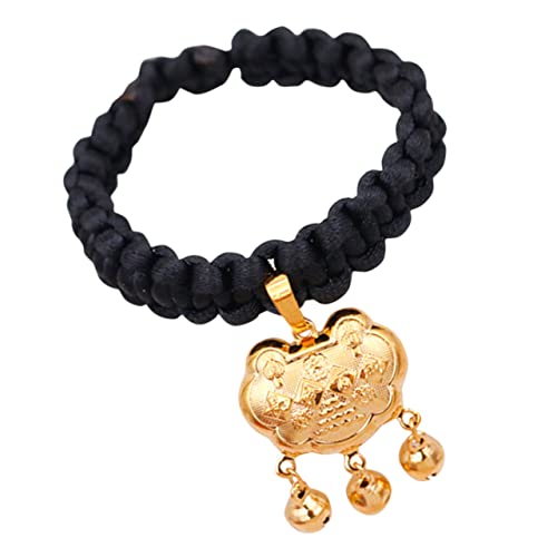 BELLIFFY Haustier Halskette Kleine Hundehalskette Sicherheitshalsband Für Katzen Haustierhalsband Mit Goldenem Verschluss Kleines Welpenhalsband Geburtstagshalsband Für Hunde Messing Black von BELLIFFY