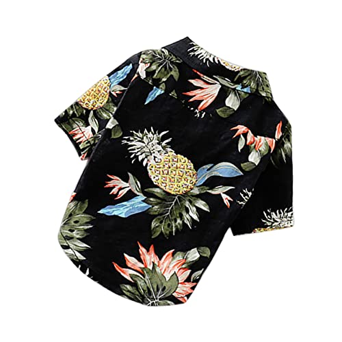 BELLIFFY Haustier Hawaiian Style Shirt Entzückende Hundebluse Mode Welpen Kleidung Atmungsaktiver Sommer Haustier Mantel (Navy Größe XXL) von BELLIFFY