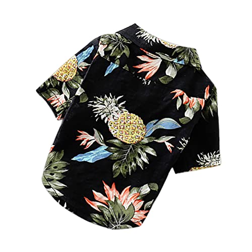 BELLIFFY Haustier Hawaiian Style Shirt Entzückende Hundebluse Mode Welpen Kleidung Atmungsaktiver Sommer Haustier Mantel (Navy Größe Xs) von BELLIFFY