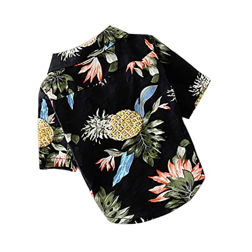 BELLIFFY Haustier Hawaiian Style Shirt Entzückende Hundebluse Mode Welpen Kleidung Atmungsaktiver Sommer Haustier Mantel (Navy Size XL) von BELLIFFY