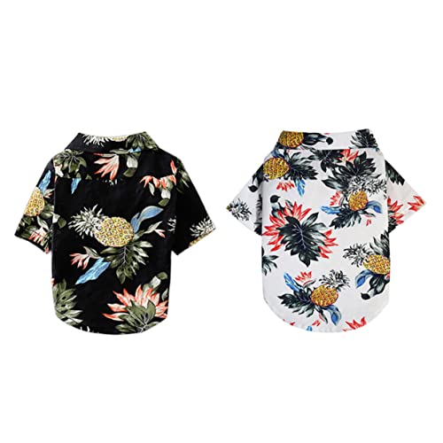 BELLIFFY Haustier Hawaiian Style Shirt Entzückende Hundebluse Mode Welpen Kleidung Atmungsaktiver Sommer Haustier Mantel (weiß Größe XL) von BELLIFFY