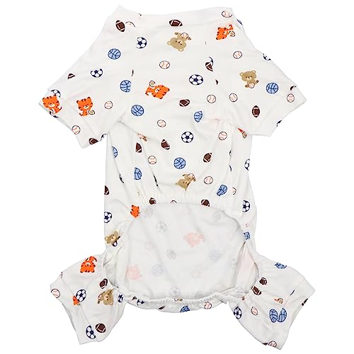 BELLIFFY Haustier Hunde Pyjama Welpen Pyjama Haustier Schlafkleidung Cartoon Hundekleidung Haustier Haustier Kleidung Hunde Haustier Pyjama Heimtierbedarf Baumwoll Hundekleidung von BELLIFFY