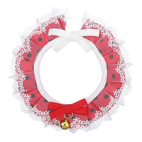 BELLIFFY Haustier Katzenhalsband weihnachtshundebandanas Hundehalsbänder für mittelgroße Hunde Kitten Katzenschleifenhalsband Spitzenhalsband für Polyester von BELLIFFY