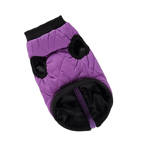 BELLIFFY Haustier Mantel Urlaub Haustierkleidung Winterjacke Welpenweihnachtskleid Warmer Hund hundewintermantel hundemantel Haustier warme Kleidung warmes Haustierkostüm Polyester Violett von BELLIFFY