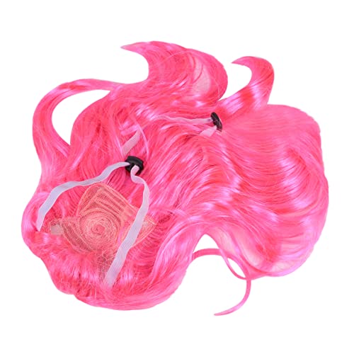 BELLIFFY Haustier Perücke Hunde-Cosplay-perücken Haustierzubehör Welpenzubehör Halloween-kostüm Halloween-tierhaarperücke Halloween-hundekostüme Kostüme Für Hunde Polyester Rosy von BELLIFFY