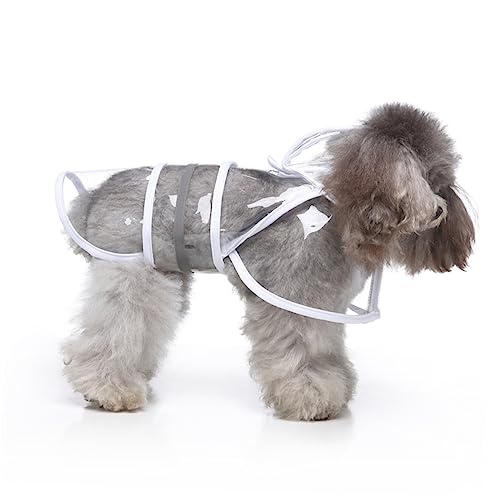 BELLIFFY Haustier Reflektierender Regenmantel Haustier Hund Overall Haustier Kapuze Regenjacke Haustier Hund Regenmantel Haustier Hund Reflektierende Regenbekleidung von BELLIFFY