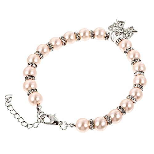 BELLIFFY Haustier Schmuck Kragen Katze Kragen Elegante Temperament Perle Halskette Katze Halskette Kette von BELLIFFY