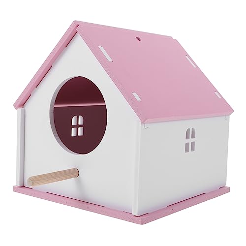 BELLIFFY Haustier Vogelnest Hängendes Papageienhaus Garten Vogelhaus Futterhäuschen für Vögel Vogelfutterhaus Fink Bird Cottage Bird House Parrot cage Haustier-Vogelhaus Vogelkäfig PVC Rosa von BELLIFFY