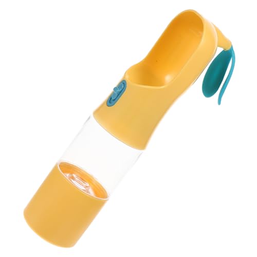 BELLIFFY Haustierfutterbecher Haustiernapf auslaufende Flaschen Outdoor-Katzenflasche pet Water Bottle Hunde wasserflasche Wasserflaschen für Haustiere Wasserspender für Hunde pp Yellow von BELLIFFY