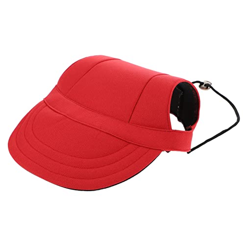 BELLIFFY Haustierkappe Hunde Cap hundehüte Dog Accessories hundekleidung Haustiermode Hunde Hut Baseballmütze für Haustiere Hundemütze Sonnenhut für Hunde Haustiere baseballmütze rot von BELLIFFY