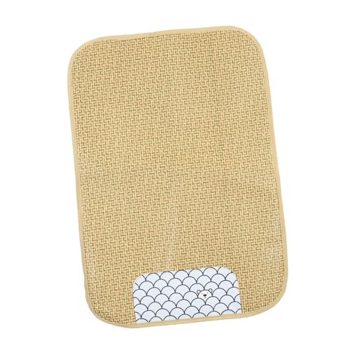 BELLIFFY Haustiermatte Ruhekissen Für Haustiere Kühlbox Pad Kühlmatte Für Katzen Grasmatte Gewebtes Bett Kälteunterlage Für Hunde Meerschweinchen-Einlagen Petsanft Light Brown Rattan-Matte von BELLIFFY