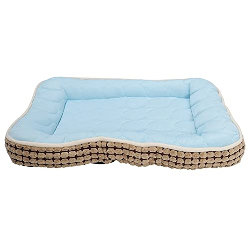 BELLIFFY Haustiermatte kühlendes Haustierbett Katzenbett Decke für den Sommer Kühlbetten für Hunde Haustierkühlung pet Bed haustierfeldbett Hundebett Hund kühlmatte Baumwolle Sky-Blue von BELLIFFY