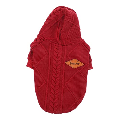 BELLIFFY Haustierpullover Für Hunde Strickpullover Kostüm Für Hunde Heimtierbedarf Hundekleidung Hundepullover Mit Kapuze Haustierkostüm Warmer Hundepullover Winterbekleidung Für von BELLIFFY