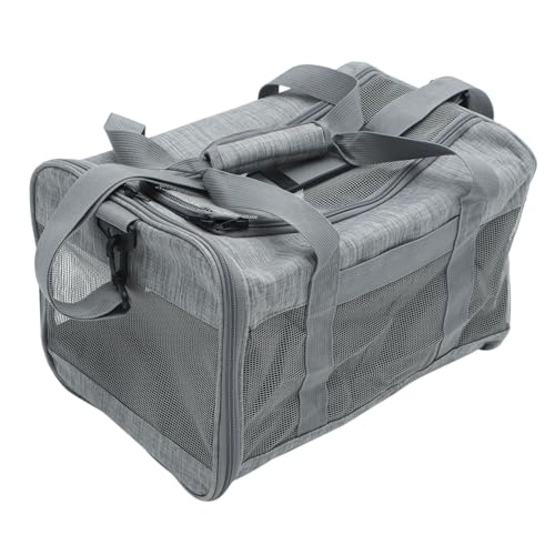 BELLIFFY Haustiertasche Katzenbehälter Katzentasche Katzentransporter Kleine Transportbox Für Katzen Hundetasche Träger Hasenträger Reise-welpentransportbox Reisetrage Für Katzen Grey Netz von BELLIFFY