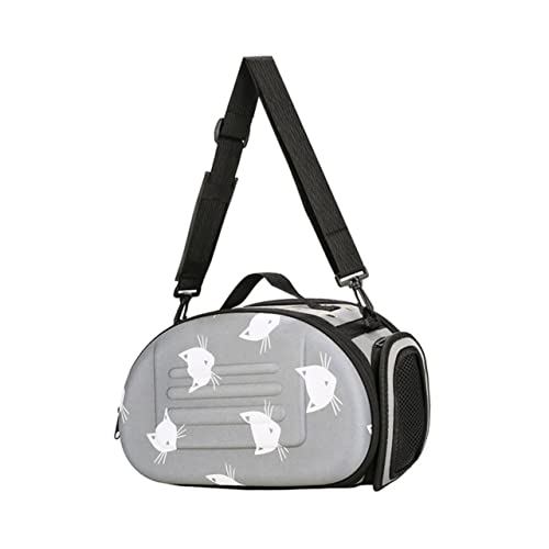 BELLIFFY Haustiertasche tragbare Transportbox für Haustiere atmungsaktive Katzentasche Katze Reisen pet Backpack Katzen Tragetasche Katze mit Umhängetasche Tragetasche für Katzen Eva Grey von BELLIFFY