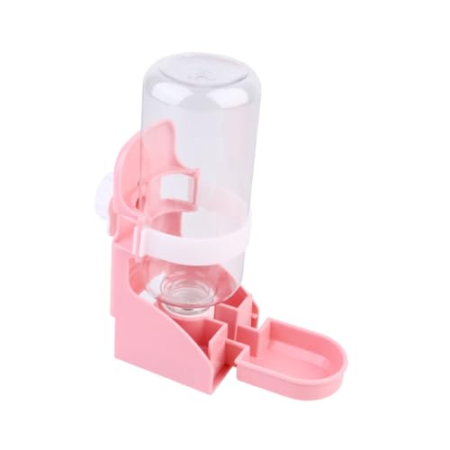 BELLIFFY Hund Haustier Wasserflasche Hamster trinkflasche nager trinkflasche Langlebige Trinkflasche Wasserspender Trinkwasserschale für Schweine Trinkfutterautomat für Haustiere Rosa von BELLIFFY