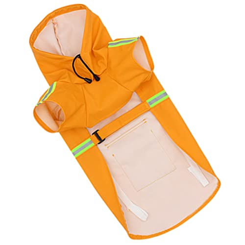 BELLIFFY Hund Regenmantel Chihuahua-Zubehör Outdoor-Hundelauf-Regenmantel hunderegenmantel Regenjacken für Hunde Hunderegenmäntel für mittelgroße Hunde Regenmäntel für Hunde Nylon Orange von BELLIFFY