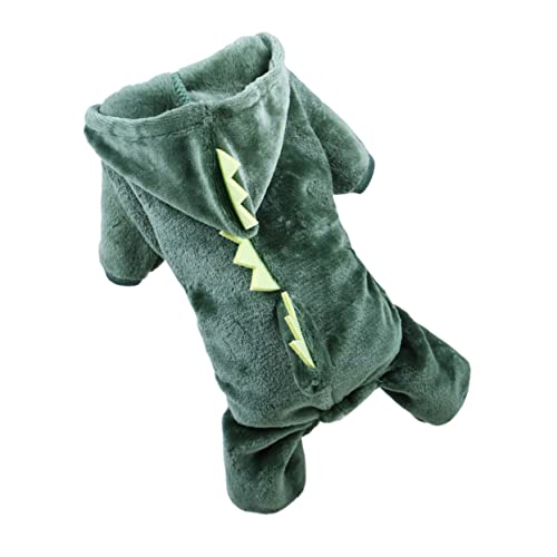 BELLIFFY Hunde-Dinosaurier-Kleidung großer Hund Hunde-Outfit Hundeoverall Tier-Haustier-Overall Dinosaur Costume hundemantel Haustier warme Kleidung Foto-Requisite Korallenvlies Green von BELLIFFY