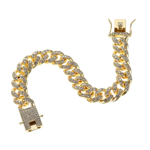 BELLIFFY Hundeleinenhalsband hundegurt hundelaufband hundetraining Halsband Dog hundehalsketten hundehalsband verbinden Hundehalsband mit Goldener Kette zarte Hundekette Zinklegierung von BELLIFFY