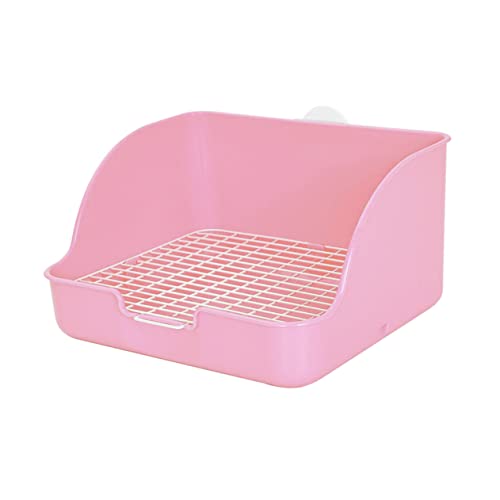 BELLIFFY Kasten Hamster Toilette Haustierpfanne Schweinekäfig Kaninchenpellets Stall Liner Hamster klo kaninchentoilette kleine Haustierkäfigversorgung Häschen Toilette Plastik Rosa von BELLIFFY