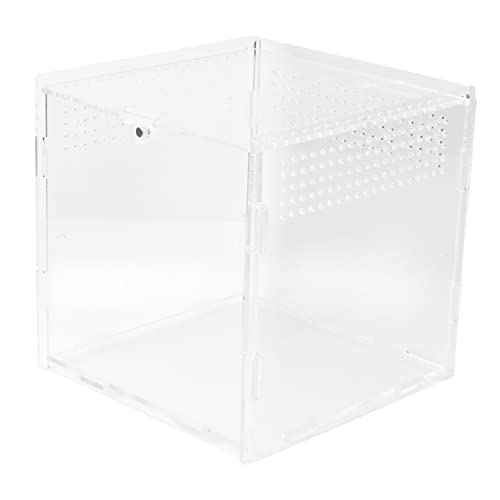 BELLIFFY Kasten Haustierkiste Käfig Aquarium Fischbecken Reptil Container Deckel Automatisch Anlage Pumpe Schildkröte Aquarium- Teich Fütterung Schwimmbad Futterspender Tank Acryl von BELLIFFY