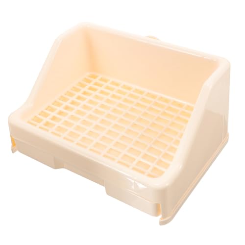 BELLIFFY Kasten Kaninchentoilette kaninchenklo Hasen klo Kaninchen-Töpfchen-Trainingsstreu Trainer-Töpfchen für Haustiere Hasen-Trainingstöpfchen Toilette im Hamsterkäfig Plastik Beige von BELLIFFY