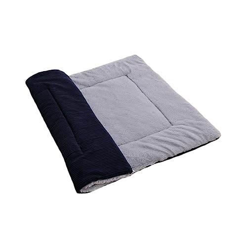 BELLIFFY Katzenkissen 60x40cm Winter Warmes Pet Schlafkissen Reversible Kuscheldecke Für Katzen Dunkelblau Dicke Bequeme Schlafmatte Für Haustiere Ideal Für Drinnen Und Draußen von BELLIFFY